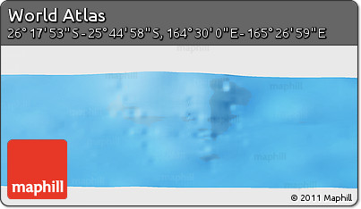 Physical Panoramic Map of the Area around 26° 1' 26" S, 164° 58' 29" E