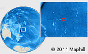 Shaded Relief Location Map of the area around 26° 1' 26" S, 168° 13' 29" W