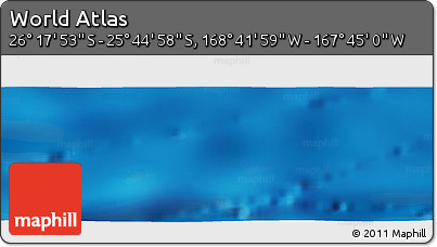 Shaded Relief Panoramic Map of the Area around 26° 1' 26" S, 168° 13' 29" W
