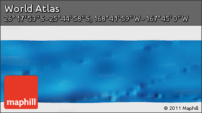 Shaded Relief Panoramic Map of the Area around 26° 1' 26" S, 168° 13' 29" W