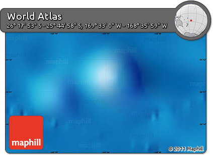 Shaded Relief Map of the Area around 26° 1' 26" S, 169° 4' 29" W