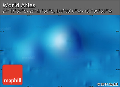 Shaded Relief Map of the Area around 26° 1' 26" S, 169° 4' 29" W