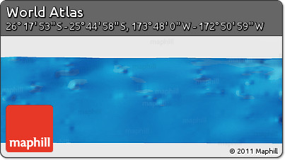Shaded Relief Panoramic Map of the Area around 26° 1' 26" S, 173° 19' 29" W