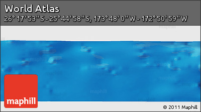 Shaded Relief Panoramic Map of the Area around 26° 1' 26" S, 173° 19' 29" W