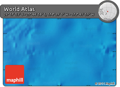 Physical Map of the Area around 26° 1' 26" S, 174° 10' 30" W