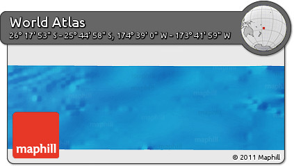 Physical Panoramic Map of the Area around 26° 1' 26" S, 174° 10' 30" W