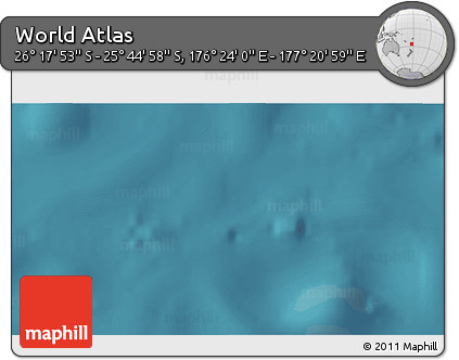 Satellite 3D Map of the Area around 26° 1' 26" S, 176° 52' 30" E