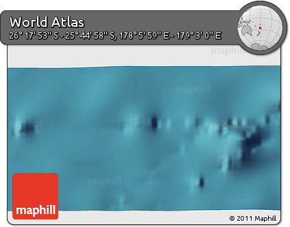 Satellite 3D Map of the Area around 26° 1' 26" S, 178° 34' 29" E
