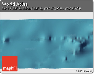 Satellite 3D Map of the Area around 26° 1' 26" S, 178° 34' 29" E