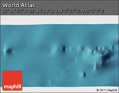 Satellite 3D Map of the Area around 26° 1' 26" S, 178° 34' 29" E