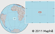 Gray Location Map of the area around 26° 1' 26" S, 1° 37' 30" W
