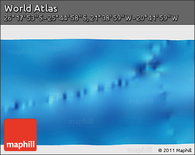 Shaded Relief 3D Map of the Area around 26° 1' 26" S, 21° 10' 29" W