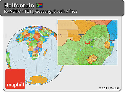 Political Location Map of Holfontein