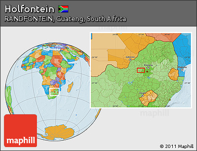 Political Location Map of Holfontein