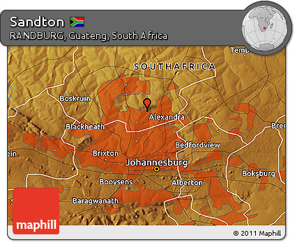 Physical 3D Map of Sandton