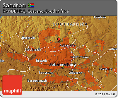 Physical 3D Map of Sandton