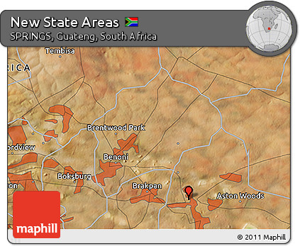 Satellite 3D Map of New State Areas
