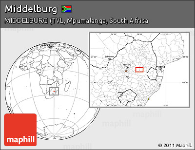 Blank Location Map of Middelburg