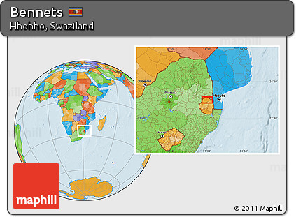 Political Location Map of Bennets