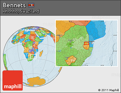 Political Location Map of Bennets
