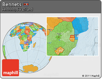 Political Location Map of Bennets