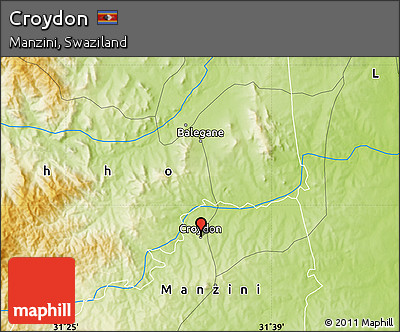 Physical Map of Croydon