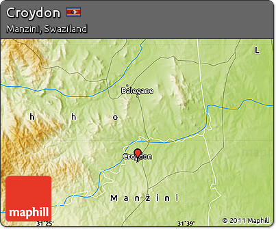Physical Map of Croydon
