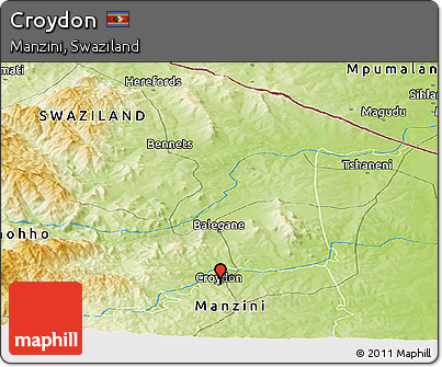 Physical Panoramic Map of Croydon