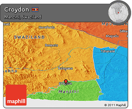 Political Panoramic Map of Croydon