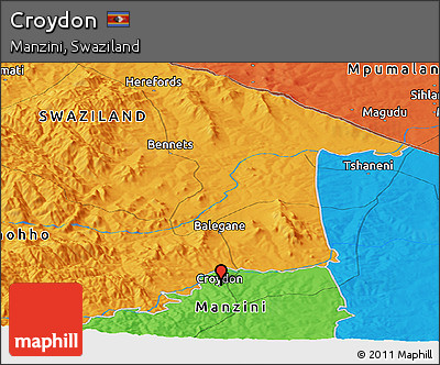 Political Panoramic Map of Croydon