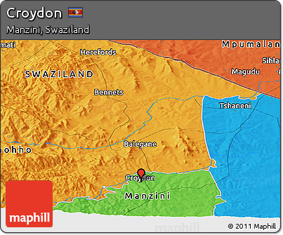 Political Panoramic Map of Croydon