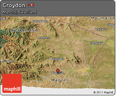 Satellite Panoramic Map of Croydon