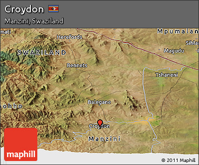 Satellite Panoramic Map of Croydon