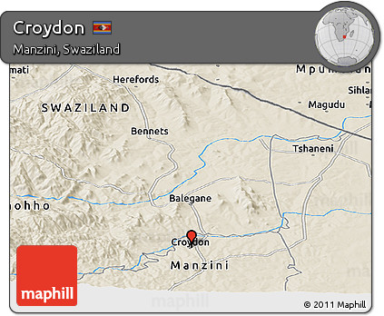 Shaded Relief Panoramic Map of Croydon