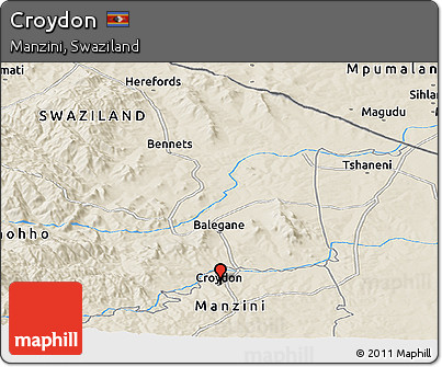 Shaded Relief Panoramic Map of Croydon