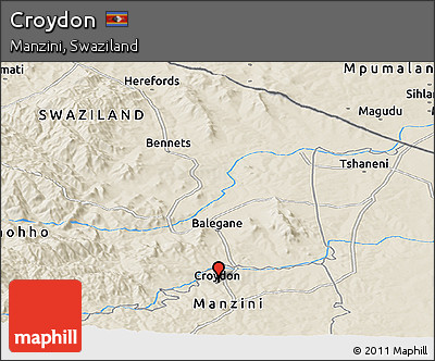 Shaded Relief Panoramic Map of Croydon