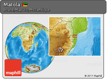 Physical Location Map of Matola
