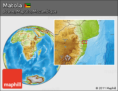 Physical Location Map of Matola