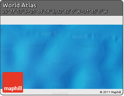 Shaded Relief 3D Map of the Area around 26° 1' 26" S, 32° 13' 30" W