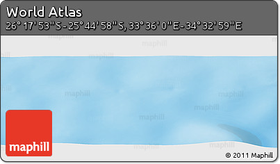 Physical Panoramic Map of the Area around 26° 1' 26" S, 34° 4' 30" E