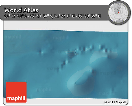 Satellite 3D Map of the Area around 26° 1' 26" S, 34° 55' 29" E