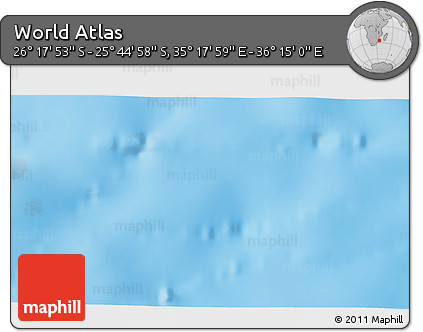 Physical 3D Map of the Area around 26° 1' 26" S, 35° 46' 29" E