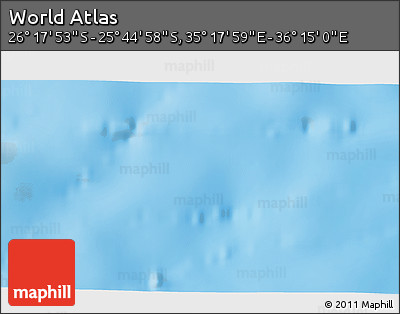 Physical 3D Map of the Area around 26° 1' 26" S, 35° 46' 29" E