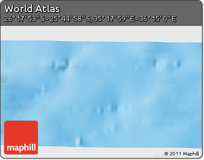 Physical 3D Map of the Area around 26° 1' 26" S, 35° 46' 29" E