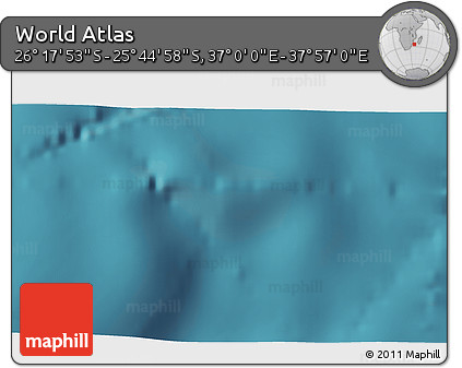 Satellite 3D Map of the Area around 26° 1' 26" S, 37° 28' 30" E