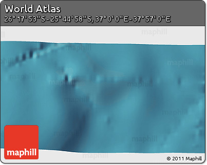 Satellite 3D Map of the Area around 26° 1' 26" S, 37° 28' 30" E