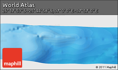 Political Panoramic Map of the Area around 26° 1' 26" S, 37° 28' 30" E