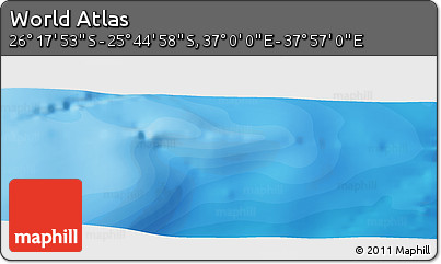 Political Panoramic Map of the Area around 26° 1' 26" S, 37° 28' 30" E