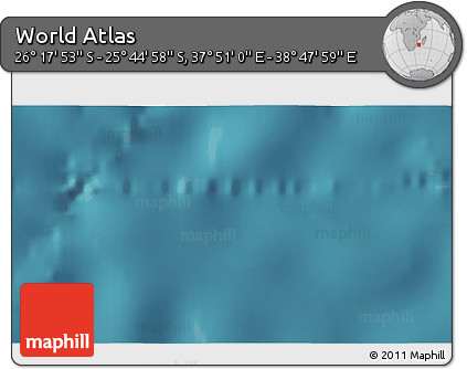 Satellite 3D Map of the Area around 26° 1' 26" S, 38° 19' 30" E