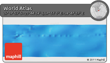Physical Panoramic Map of the Area around 26° 1' 26" S, 38° 19' 30" E